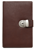tan leather journal with lock