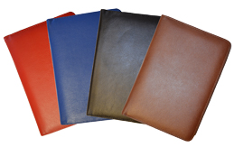 red, blue, black, british tan journal covers