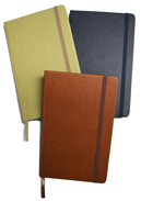 large textured notebook in tan, terracotta and navy blue