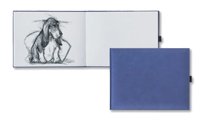 inside and outside views of faux leather sketchbooks